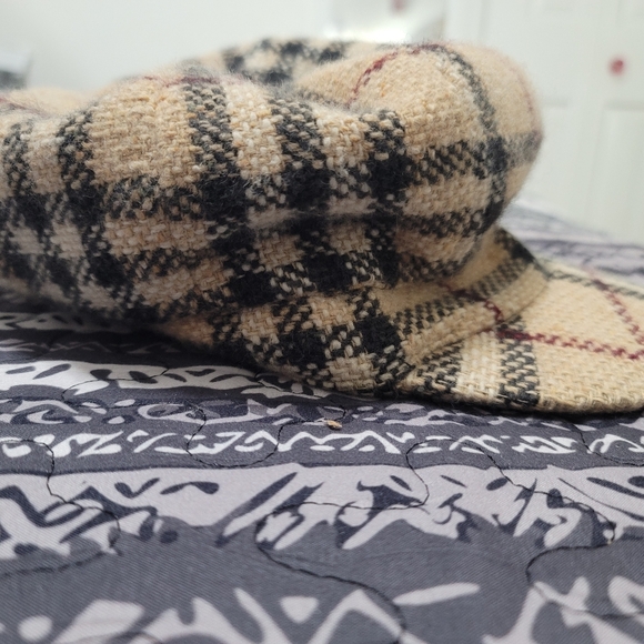 BURBERRY London Nova Check Newsboy Hat Wool/Angora/Cashmere blend slouchy Sz M - Picture 4 of 11